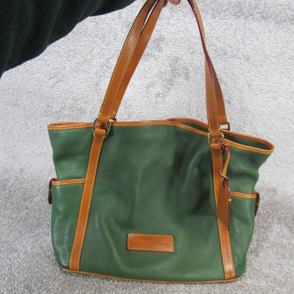 Dooney And Bourke Tote Bag Green Florentine Vachetta Leather Large